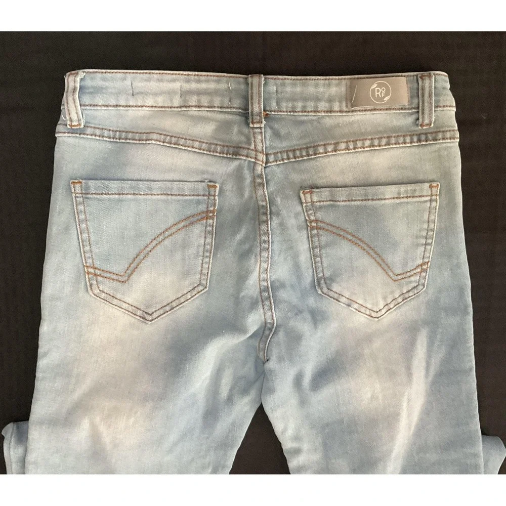 Ring Of Fire Jeans Boys 16 Slim Light Wash Blue Moto Biker‎ Skinny Stretch Denim